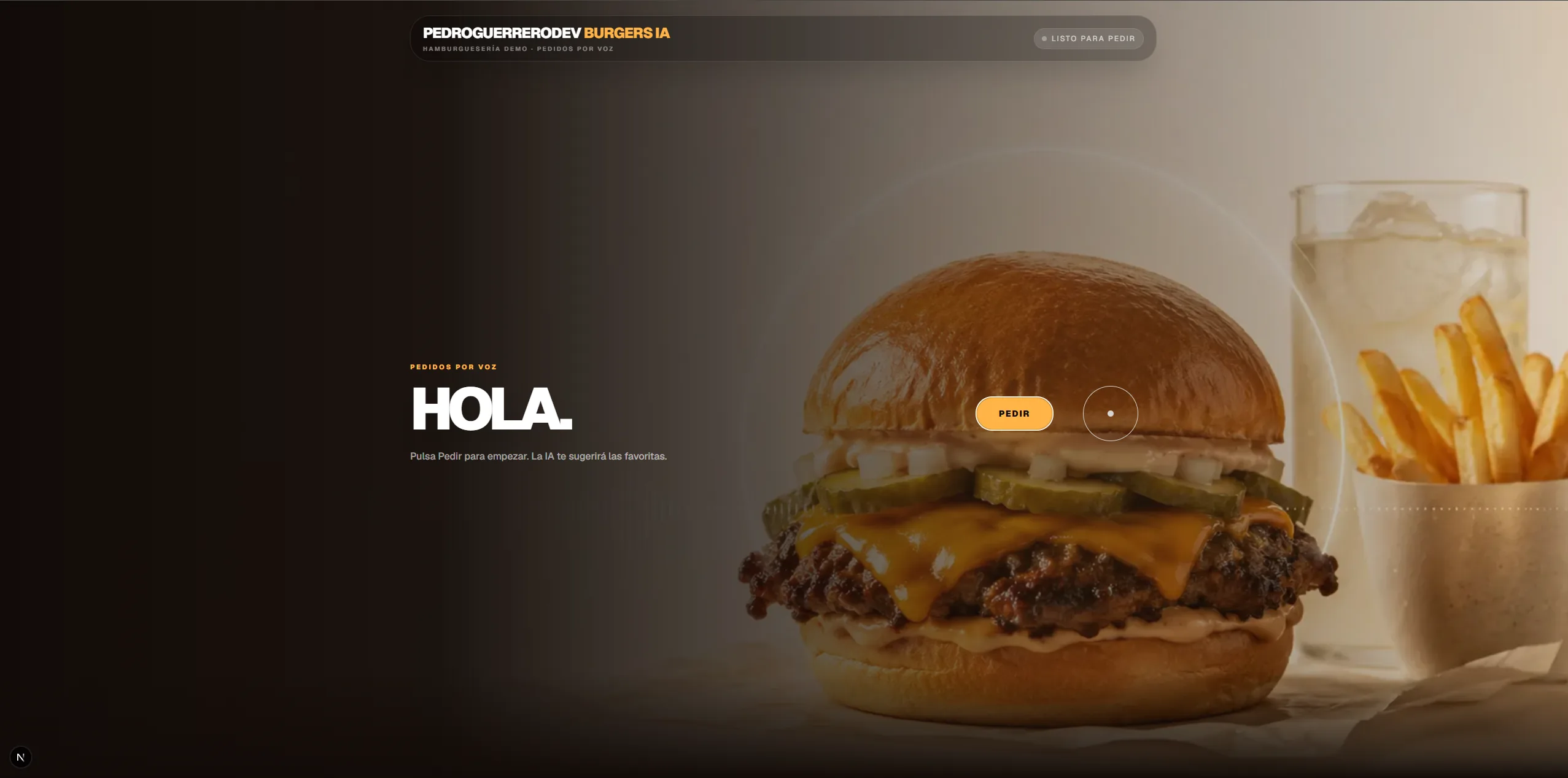 Pedidos con IA — kiosco de autoservicio con agente de voz